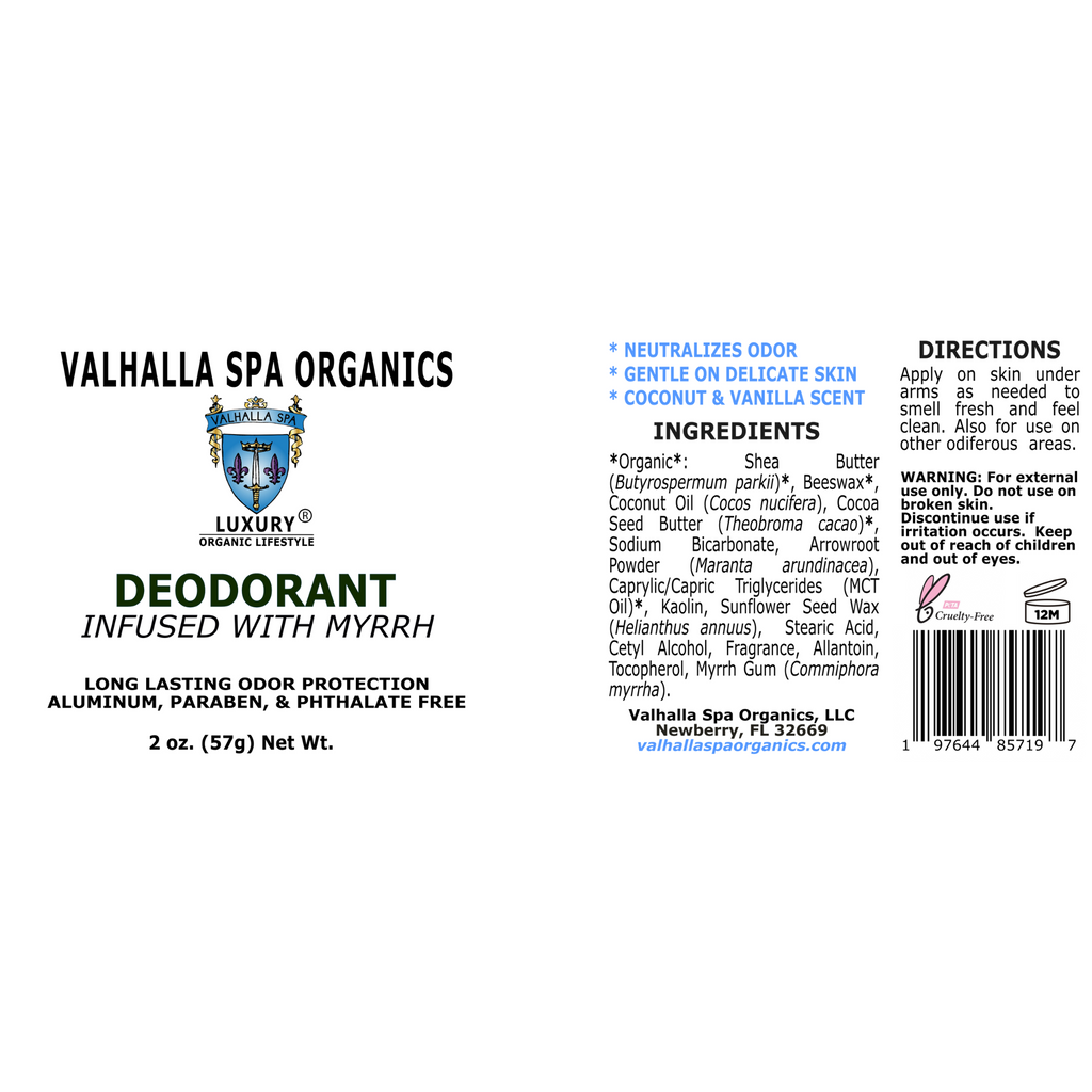 Deodorant Stick by Valhalla Spa Luxury Organic Lifestyle Brand – Valhalla  Spa Organics