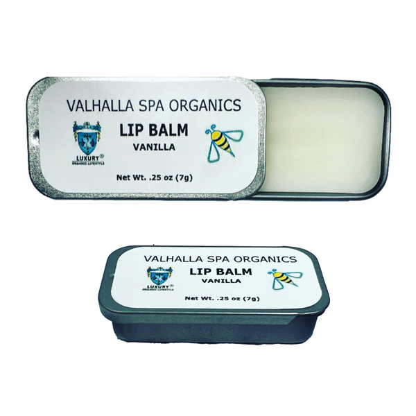 Beeswax Lip Balm With Vanilla and Aloe In A Slide Top Tin